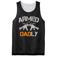 Guns Armed And Dadly Funny Deadly Father Mesh Reversible Basketball Jersey Tank