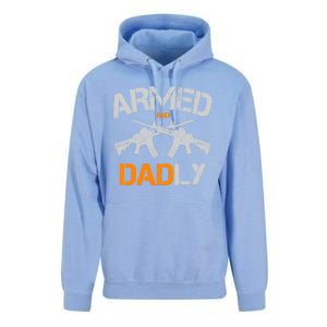 Guns Armed And Dadly Funny Deadly Father Unisex Surf Hoodie