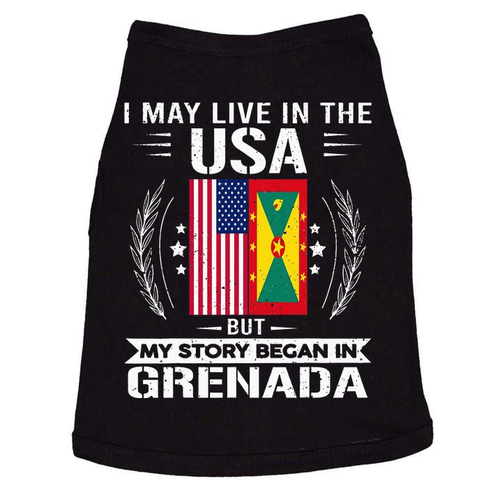 Grenada American And Grenada Flags Proud Grenada Doggie Tank