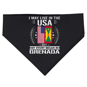 Grenada American And Grenada Flags Proud Grenada USA-Made Doggie Bandana