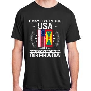 Grenada American And Grenada Flags Proud Grenada Adult ChromaSoft Performance T-Shirt