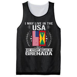 Grenada American And Grenada Flags Proud Grenada Mesh Reversible Basketball Jersey Tank