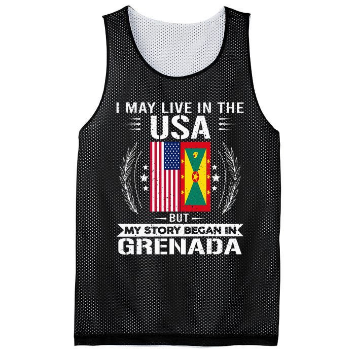 Grenada American And Grenada Flags Proud Grenada Mesh Reversible Basketball Jersey Tank