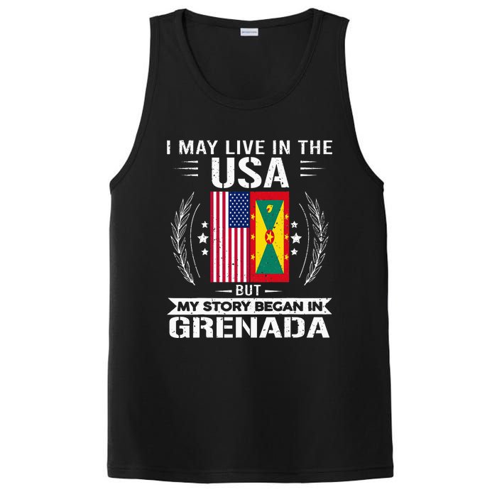 Grenada American And Grenada Flags Proud Grenada PosiCharge Competitor Tank