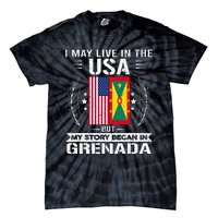 Grenada American And Grenada Flags Proud Grenada Tie-Dye T-Shirt