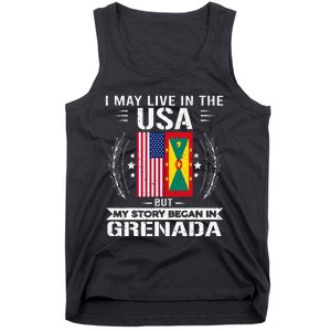 Grenada American And Grenada Flags Proud Grenada Tank Top