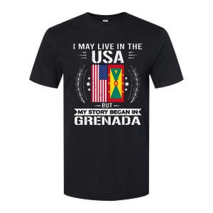 Grenada American And Grenada Flags Proud Grenada Softstyle CVC T-Shirt