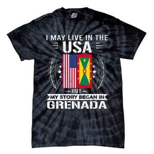 Grenada American And Grenada Flags Proud Grenada Tie-Dye T-Shirt