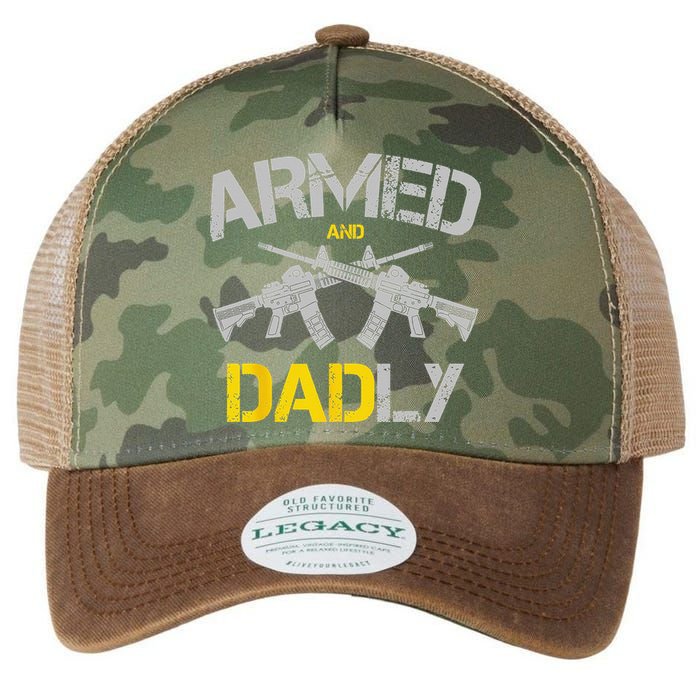 Guns Armed And Dadly Funny Deadly Father Legacy Tie Dye Trucker Hat