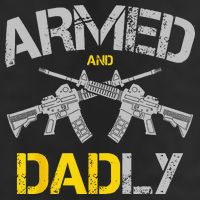 Guns Armed And Dadly Funny Deadly Father 7 Panel Mesh Trucker Snapback Hat