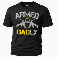 Guns Armed And Dadly Funny Deadly Father Performance Shirt
