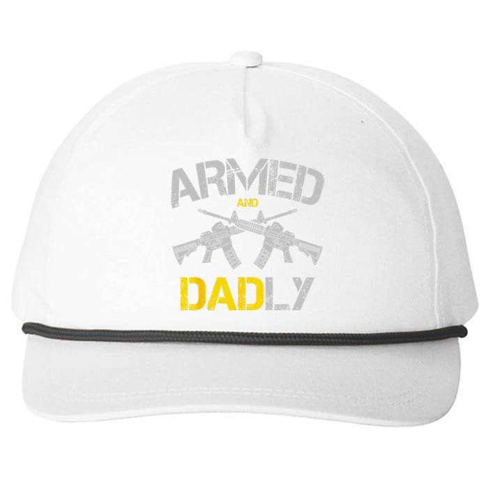 Guns Armed And Dadly Funny Deadly Father Snapback Five-Panel Rope Hat