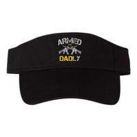 Guns Armed And Dadly Funny Deadly Father Valucap Bio-Washed Visor