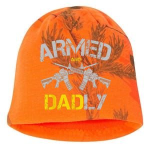 Guns Armed And Dadly Funny Deadly Father Kati - Camo Knit Beanie