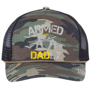 Guns Armed And Dadly Funny Deadly Father Retro Rope Trucker Hat Cap