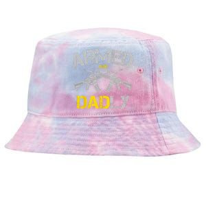 Guns Armed And Dadly Funny Deadly Father Tie-Dyed Bucket Hat