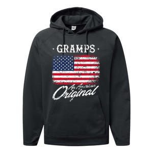 Gramps An American Original Patriotic 4th Of July Performance Fleece Hoodie