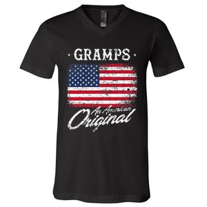 Gramps An American Original Patriotic 4th Of July V-Neck T-Shirt