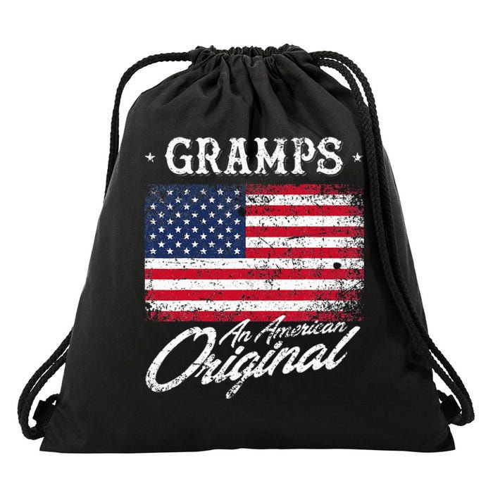 Gramps An American Original Patriotic 4th Of July Drawstring Bag