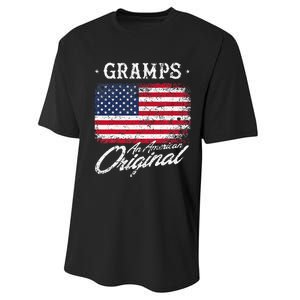 Gramps An American Original Patriotic 4th Of July Performance Sprint T-Shirt