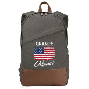 Gramps An American Original Patriotic 4th Of July Cotton Canvas Backpack