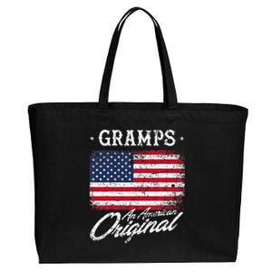 Gramps An American Original Patriotic 4th Of July Cotton Canvas Jumbo Tote