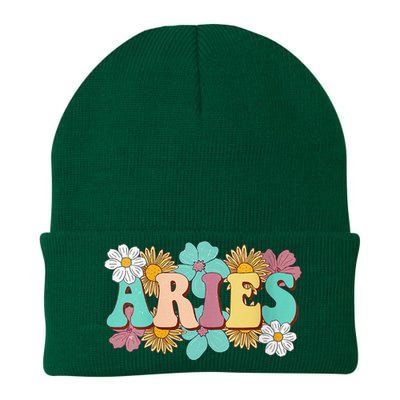 Groovy Aries Astrology Zodiac Sign March April Birthday Knit Cap Winter Beanie