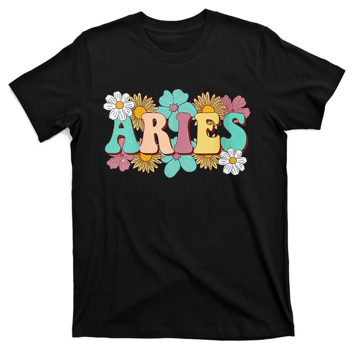 Groovy Aries Astrology Zodiac Sign March April Birthday T-Shirt