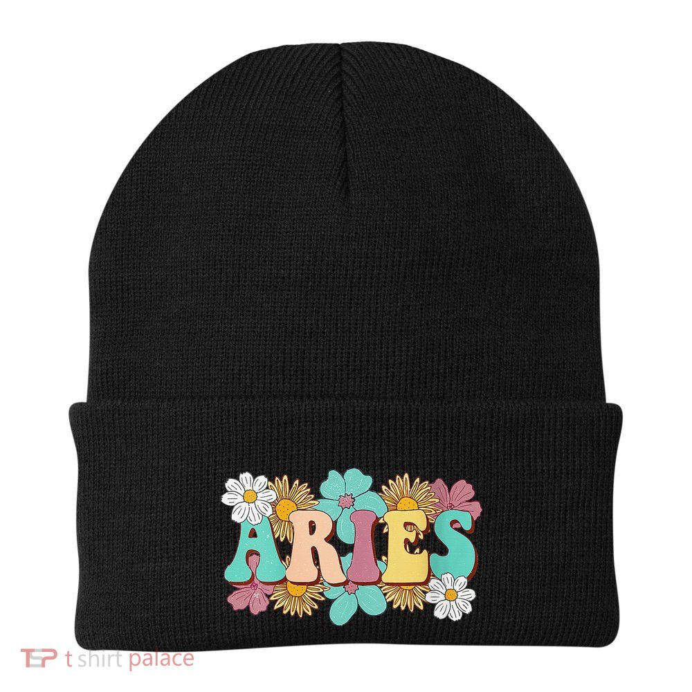 Groovy Aries Astrology Zodiac Sign March April Birthday Beanie