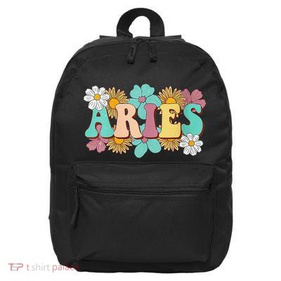 Groovy Aries Astrology Zodiac Sign March April Birthday 16 in Basic Backpack