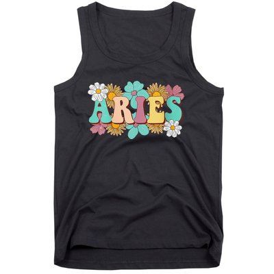 Groovy Aries Astrology Zodiac Sign March April Birthday Tank Top