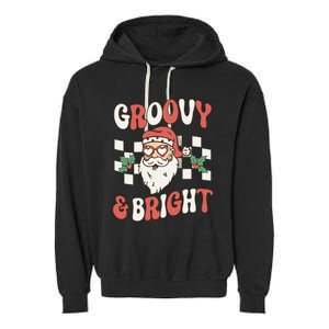 Groovy and Bright Christmas Santa Outfit 80s Retro Groovy Garment-Dyed Fleece Hoodie