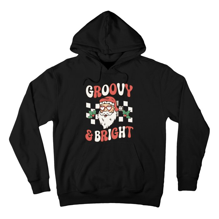 Groovy and Bright Christmas Santa Outfit 80s Retro Groovy Hoodie