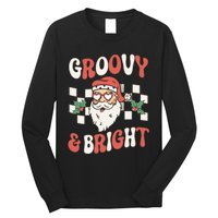 Groovy and Bright Christmas Santa Outfit 80s Retro Groovy Long Sleeve Shirt