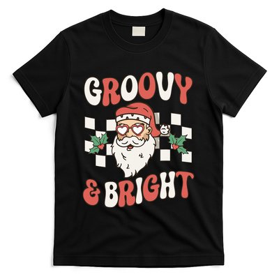 Groovy and Bright Christmas Santa Outfit 80s Retro Groovy T-Shirt
