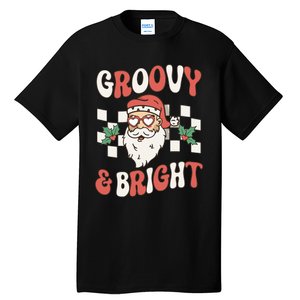 Groovy and Bright Christmas Santa Outfit 80s Retro Groovy Tall T-Shirt