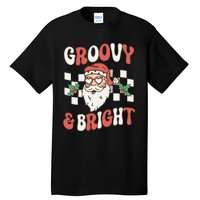 Groovy and Bright Christmas Santa Outfit 80s Retro Groovy Tall T-Shirt