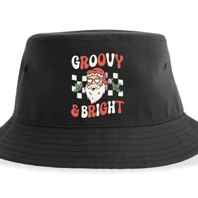 Groovy and Bright Christmas Santa Outfit 80s Retro Groovy Sustainable Bucket Hat