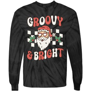 Groovy and Bright Christmas Santa Outfit 80s Retro Groovy Tie-Dye Long Sleeve Shirt