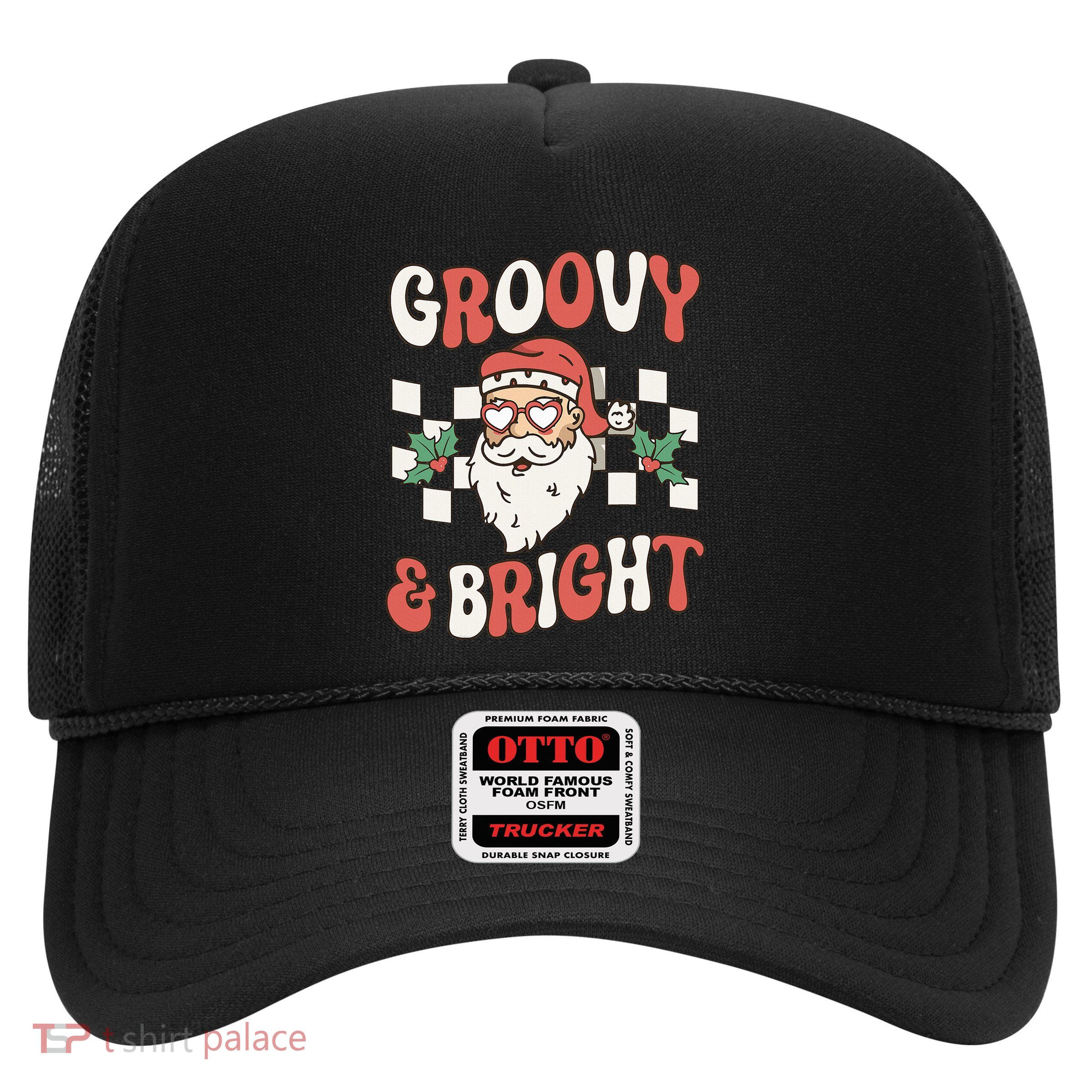Groovy and Bright Christmas Santa Outfit 80s Retro Groovy Trucker Hat