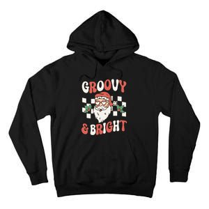 Groovy and Bright Christmas Santa Outfit 80s Retro Groovy Tall Hoodie