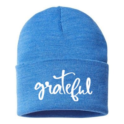 Grateful Always Be Grateful Be Kind Be Good Positive Cool Gift Sustainable Knit Beanie