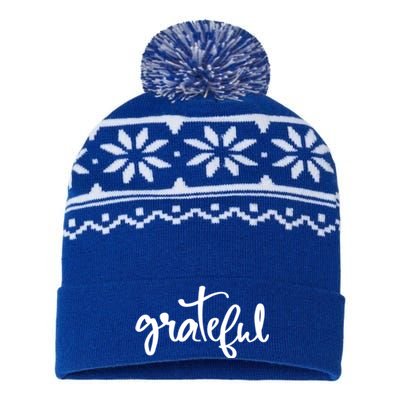 Grateful Always Be Grateful Be Kind Be Good Positive Cool Gift USA-Made Snowflake Beanie