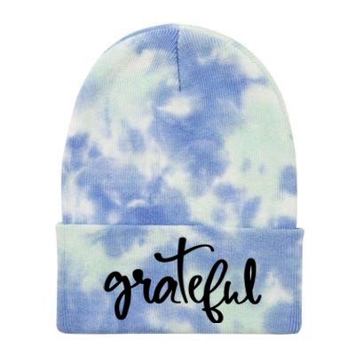 Grateful Always Be Grateful Be Kind Be Good Positive Cool Gift Tie Dye 12in Knit Beanie