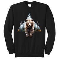 Grizzly Animal Bear In A Triangle Forest Sweatshirt