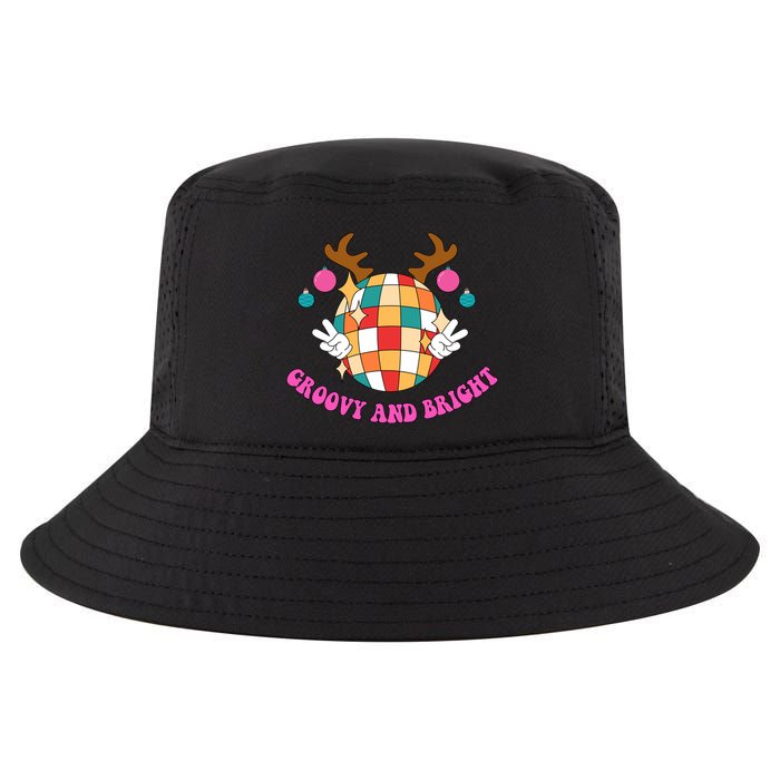 Groovy And Bright Disco Christmas Reindeer Cool Comfort Performance Bucket Hat