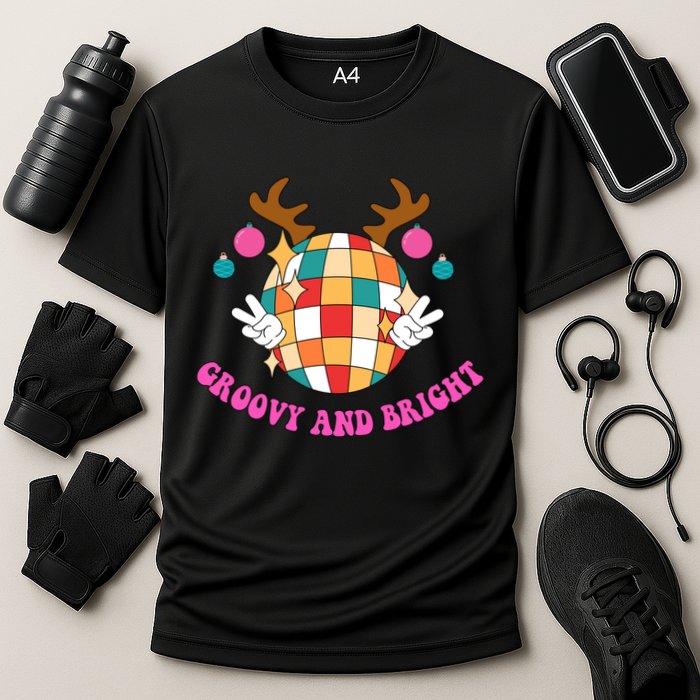 Groovy And Bright Disco Christmas Reindeer Performance Shirt