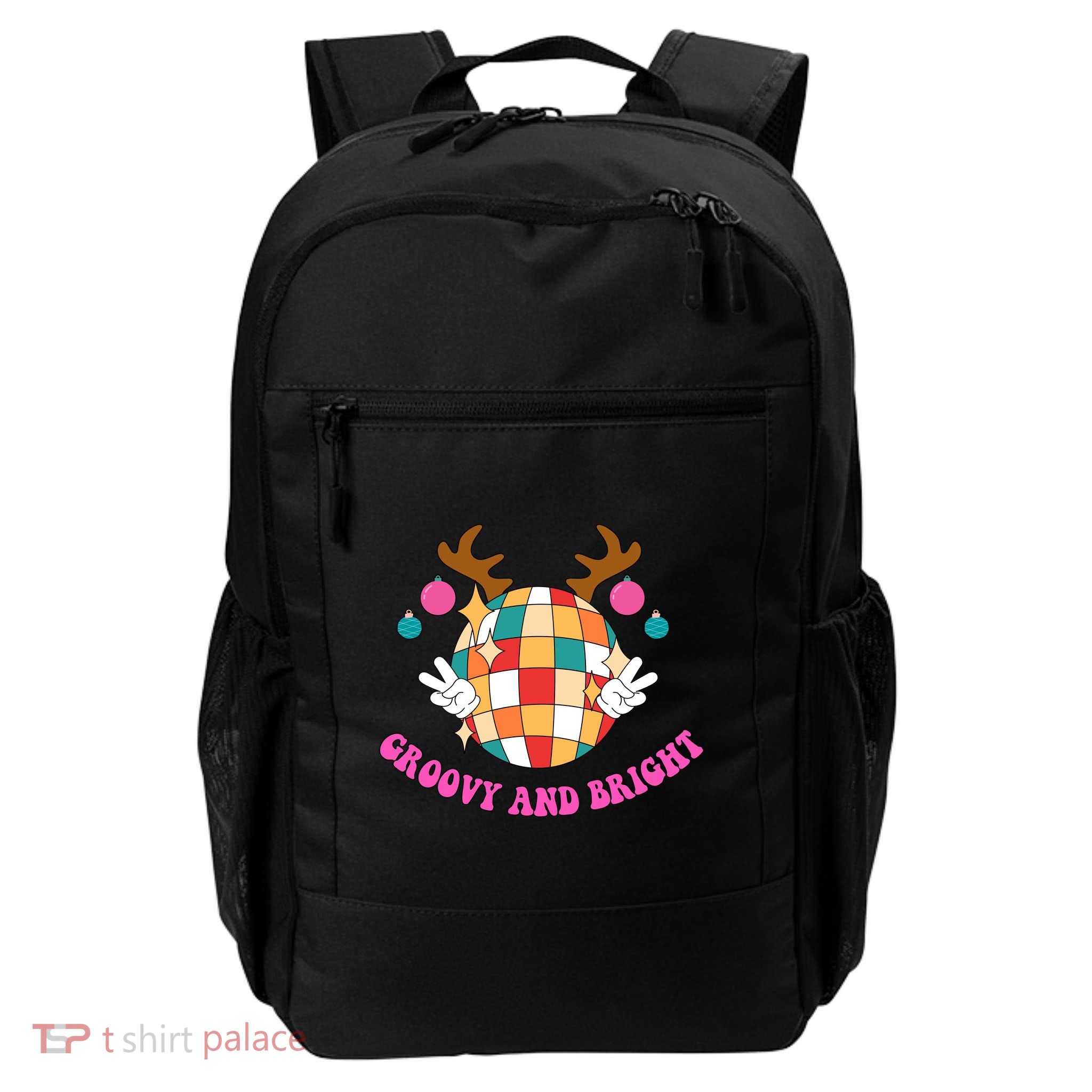 Groovy And Bright Disco Christmas Reindeer Daily Commute Backpack