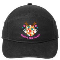 Groovy And Bright Disco Christmas Reindeer 7-Panel Snapback Hat