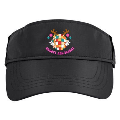 Groovy And Bright Disco Christmas Reindeer Adult Drive Performance Visor